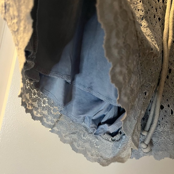 Banjara  light blue Lace Drawstring Shorts. Women’s size Large - Picture 4 of 4